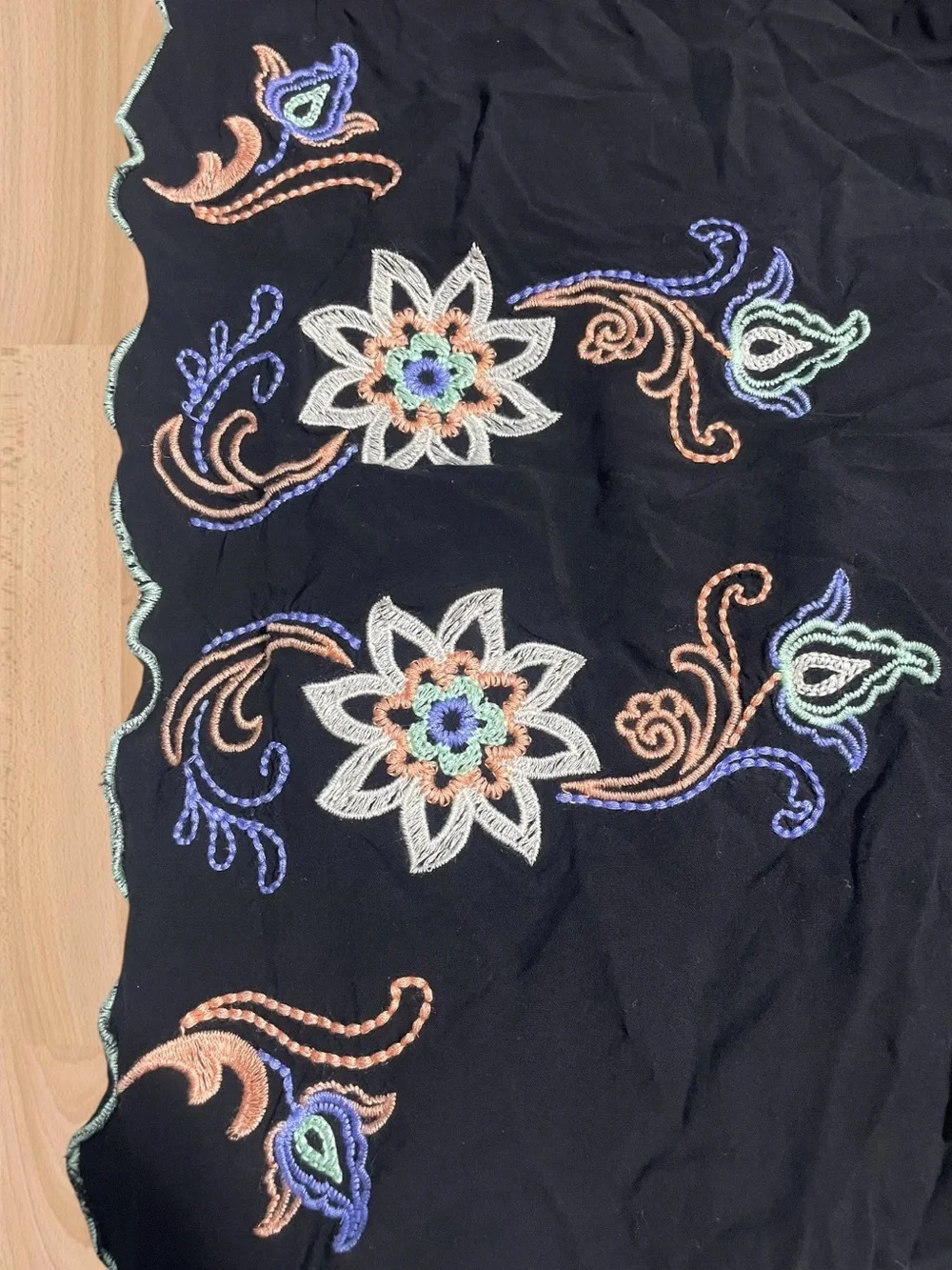 Flying Tomato Black Maxi Dress with Multicolor Embroidery - Picture 2 of 4